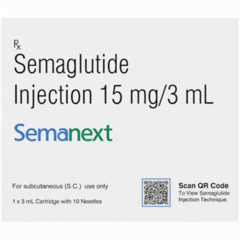 Semanext Semaglutide Injection 15 mg/3 mL 1 x 3 mL Cartridge with 10 Needles